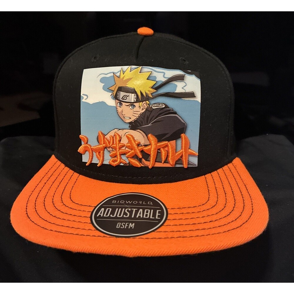 Naruto Shippuden Bioworld Snapback Hat NWOT Uzumaki Symbol Under Brim Print Cap